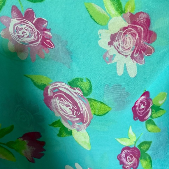 Anne Cole Saks 5th Avenue Floral Wrap Sarong Coverup Size OS Blue Pink - Picture 3 of 8